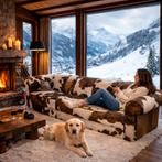 Chesterfield bank met koeienhuid, Ophalen of Verzenden