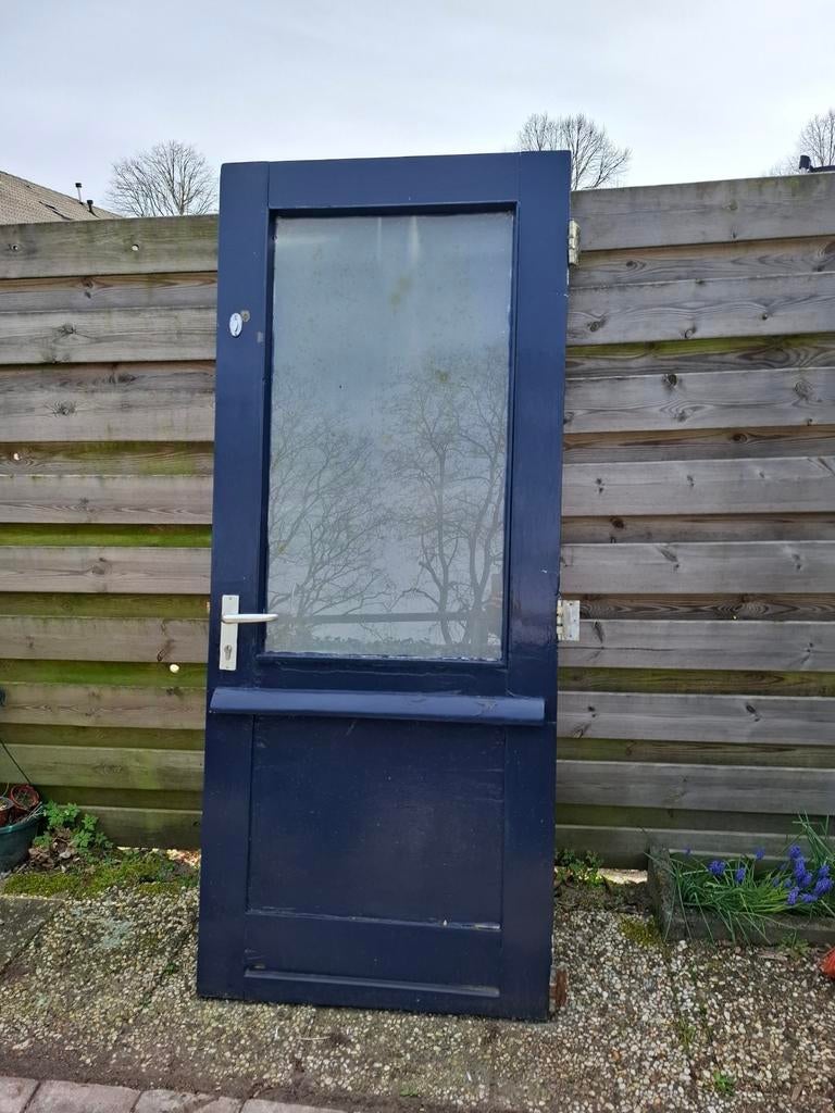 Gratis Hardhouten deur, incl slot, in ruil voor bos bloemen, Ophalen, Gebruikt, 80 tot 100 cm, Minder dan 200 cm