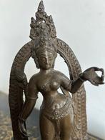 Antiek gepatineerd bronzen beeld van Parvati (ca. 1890), Ophalen of Verzenden, Zo goed als nieuw