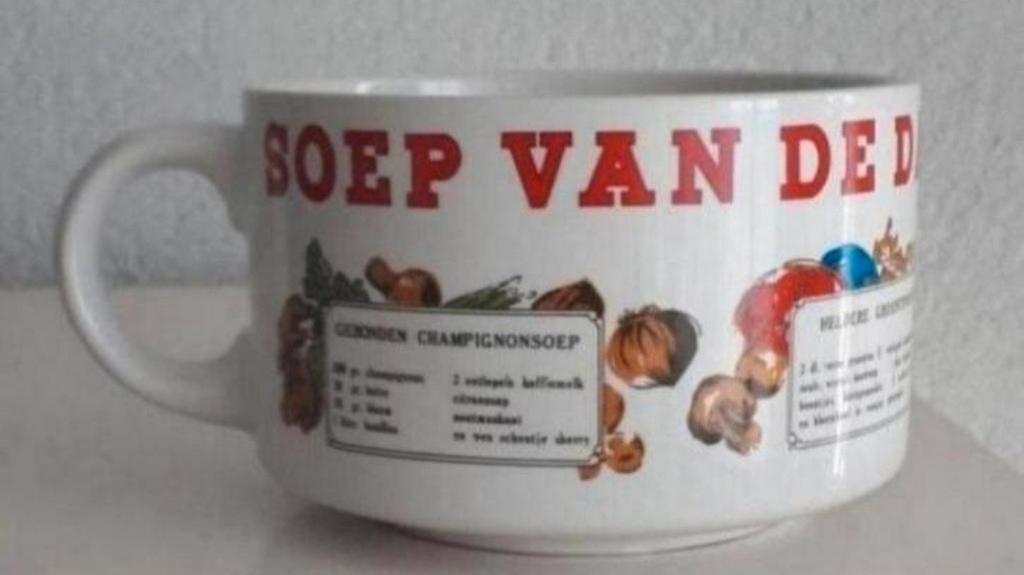 Soepkom Soep van de Dag, Huis en Inrichting, Ophalen of Verzenden, Zo goed als nieuw, Kom(men), Overige stijlen