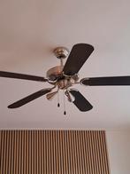 Zwarte plafondventilator met licht en afstandsbediening, Ophalen, Gebruikt, Metaal, Modern, Functioneel