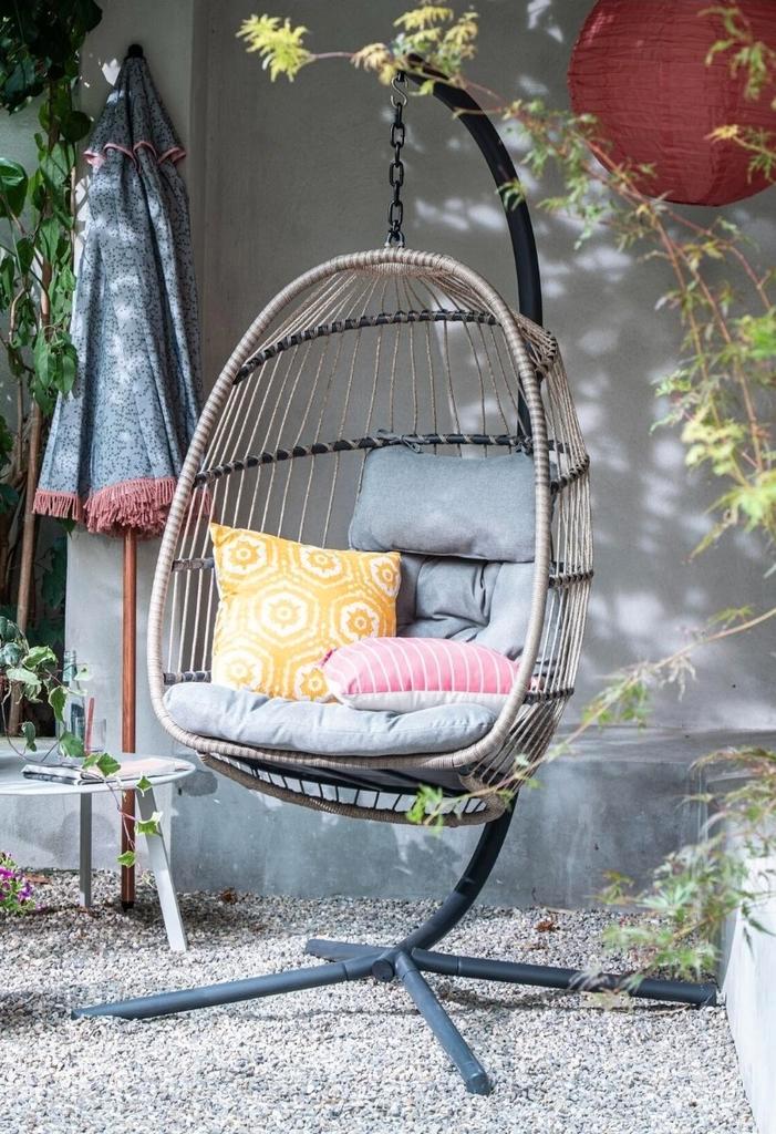 Inklapbare hangstoel met standaard (Interatuin Pax), Tuin en Terras, Tuinstoelen, Nieuw, Aluminium, Inklapbaar, Ophalen