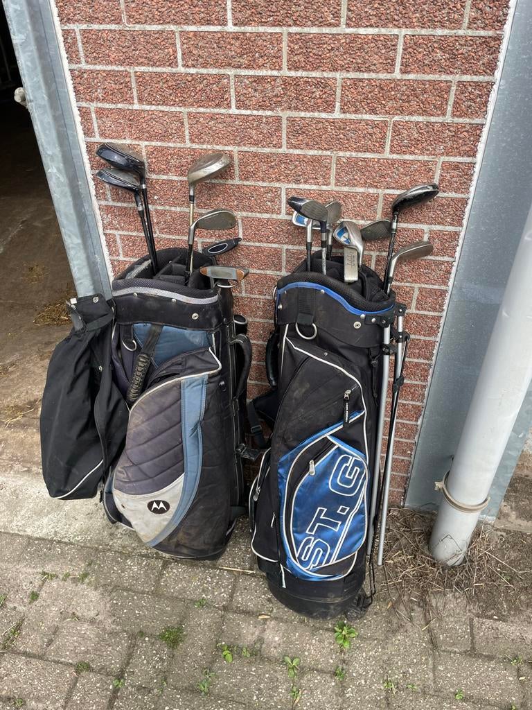 Twee golftassen met clubs, Ophalen, Gebruikt, Set, Overige merken