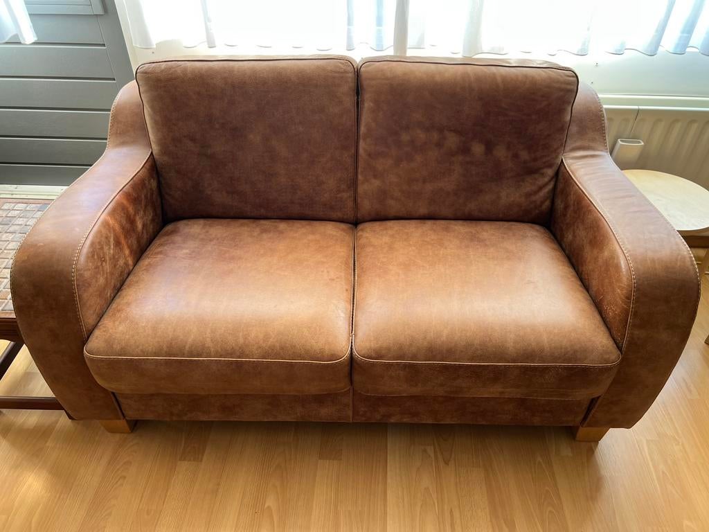 2 Buffalo leren banken 2 en 2 1/2 sits. Bijv voor Mancave, Ophalen, Zo goed als nieuw, 200 tot 250 cm, Leer