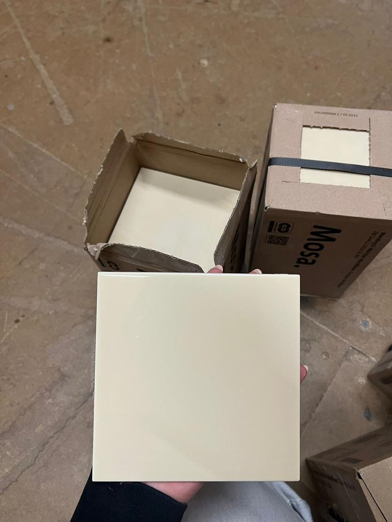 Mosa wandtegels 15x15 Zandgeel (16680) 1,75m2, Ophalen, Minder dan 20 cm, Zo goed als nieuw, Minder dan 5 m²