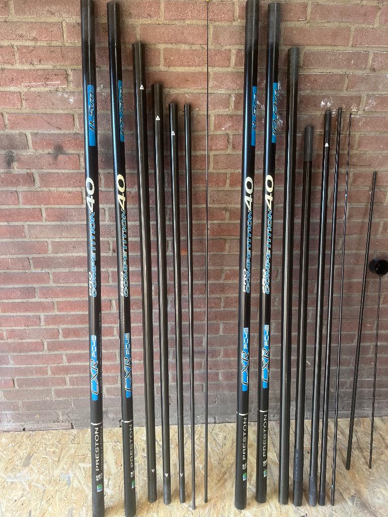 2 stuks Preston Innovations PC40 Competition 11.5 m., Ophalen of Verzenden, Gebruikt, Complete hengel