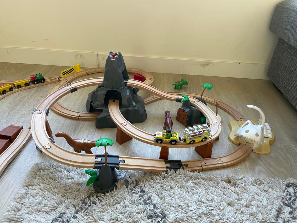 Houten treinbaan, Kinderen en Baby's, Speelgoed | Thomas de Trein, Gebruikt, Ophalen of Verzenden