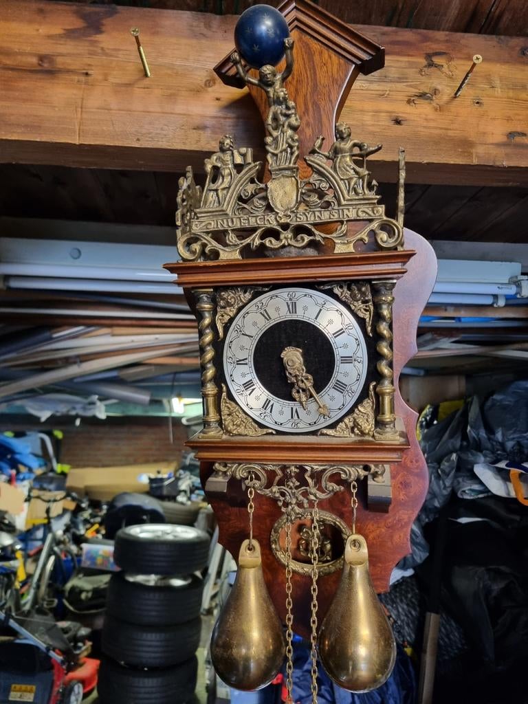 Vintage Klok: NU ELCK SYN SIN - Moet nagekeken worden, Antiek en Kunst, Antiek | Klokken, Ophalen of Verzenden