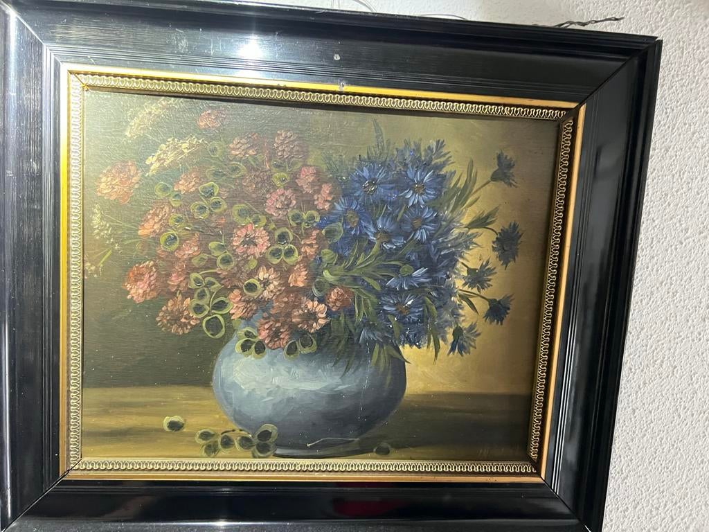Schilderij met bloemen in vaas, Ophalen