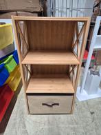Bamboe kastje met stoffen lade - 80x42x39 cm, Huis en Inrichting, Ophalen of Verzenden, Gebruikt