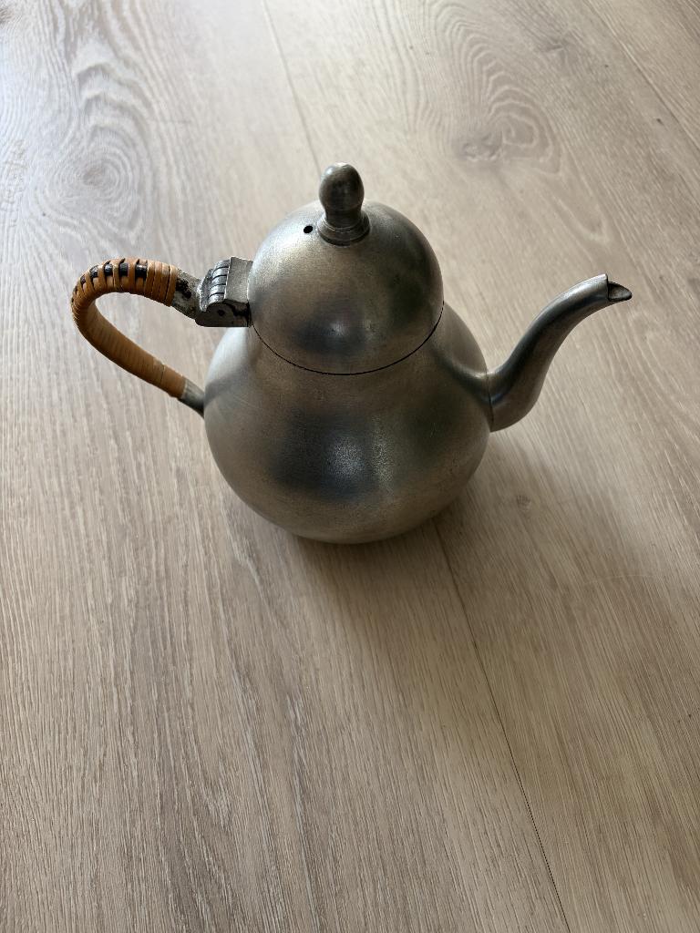 Vintage tinnen theepot, Antiek en Kunst, Ophalen of Verzenden