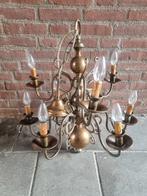Vintage Koperen Kroonluchter - Dubbellaags met 9 Lampen, Ophalen, Gebruikt, Metaal, Vintage, Klassiek, Antiek