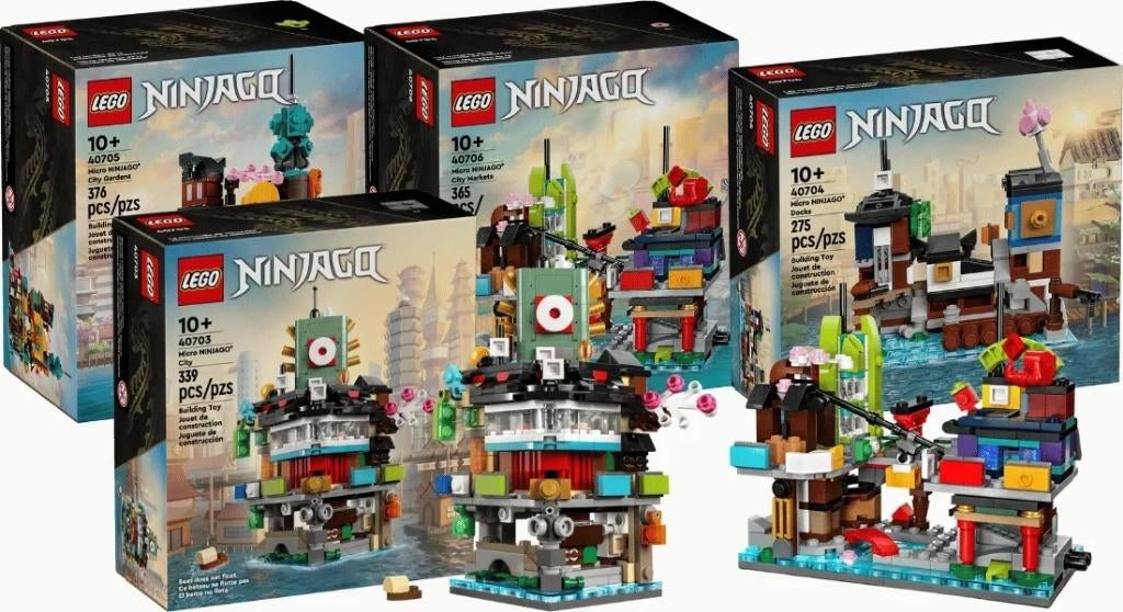 LEGO Ninjago 40703, 40704, 40705 en 40706 (Compleet), Ophalen of Verzenden, Nieuw, Complete set, Lego
