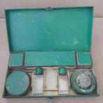 Vintage metalen toiletkist met inhoud, Ophalen of Verzenden