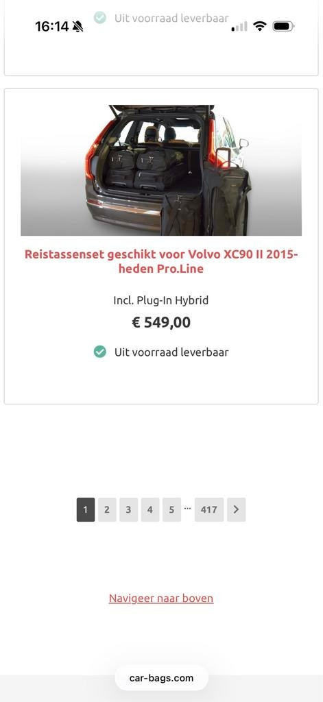 Reistassen set (6delig) voor oa Volvo XC90, Ophalen of Verzenden, Nieuw