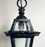 Vintage Franse zwarte hanglamp hal lamp lantaarn model, Ophalen of Verzenden, Zo goed als nieuw, Glas, Minder dan 50 cm