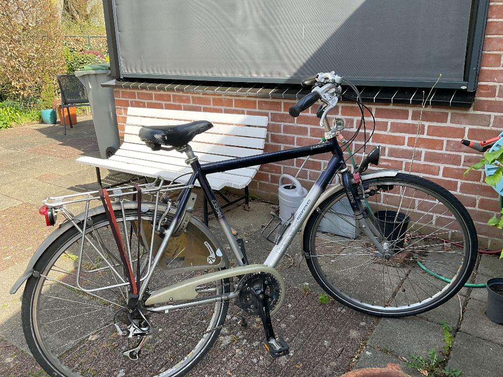 Herenfiets, Fietsen en Brommers, Fietsen | Heren | Herenfietsen, Gebruikt, Velgrem, Versnellingen, 61 tot 65 cm