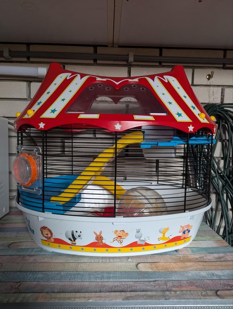 Circus hamster kooi met veel accessoires, Kooi, Minder dan 75 cm, Zo goed als nieuw, Hamster