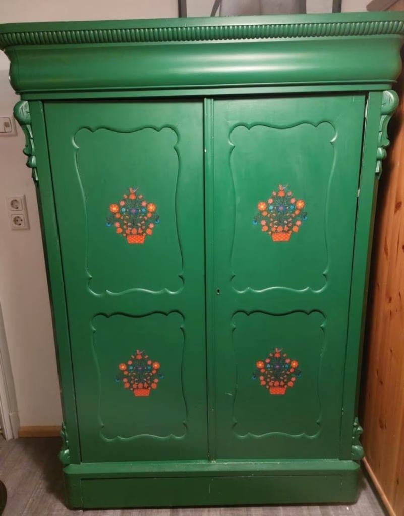 Prachtige authentieke Vintage Biedermeier meidenkast, Ophalen, Kast, 105 cm of meer, Voetruimte
