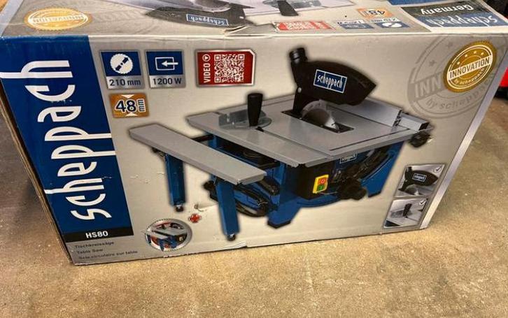 Scheppach HS80 Tafelzaag - Nieuw in doos, Doe-het-zelf en Verbouw, Gereedschap | Zaagmachines, Nieuw, Cirkelzaag, 1200 watt of meer