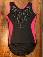 Zwart met roze gympakje met bijpassend broekje, ca. maat 152, Ophalen, Zwart, Zo goed als nieuw, Turnpak(je)