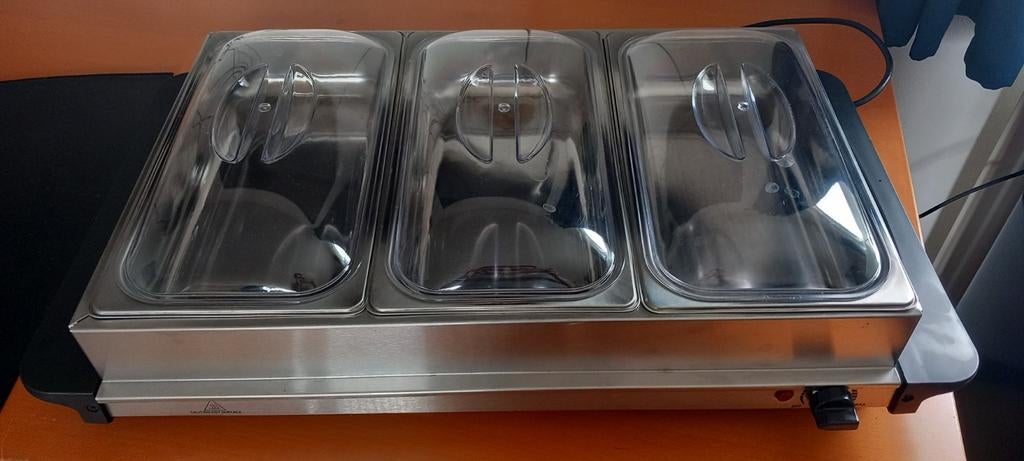 Warmhoudtray met 3 bakken, Huis en Inrichting, Keuken | Keukenbenodigdheden, Ophalen