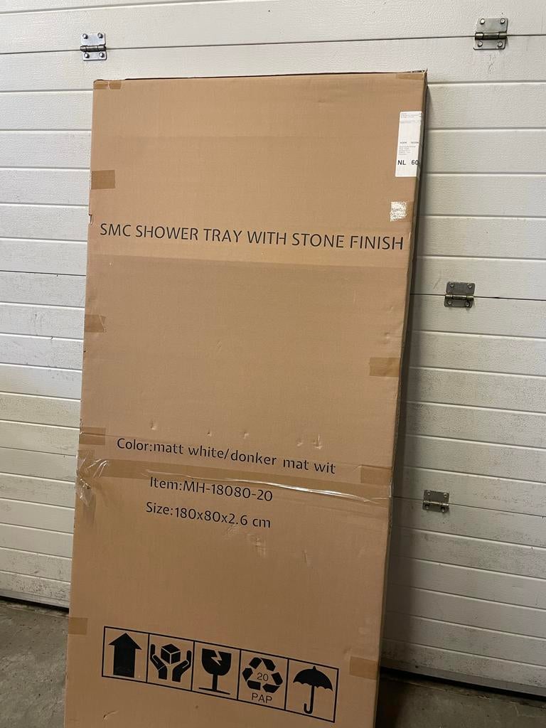 Vlakke douchebak 180x80x2.6cm mat wit, Ophalen of Verzenden, Nieuw, Douche