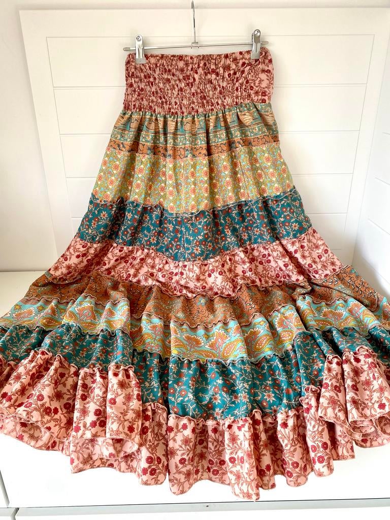 Zijden Boho Maxi Rok - Kleurrijk & Comfortabel, Kleding | Dames, Rokken, Maat 38/40 (M), Overige kleuren, Ophalen of Verzenden