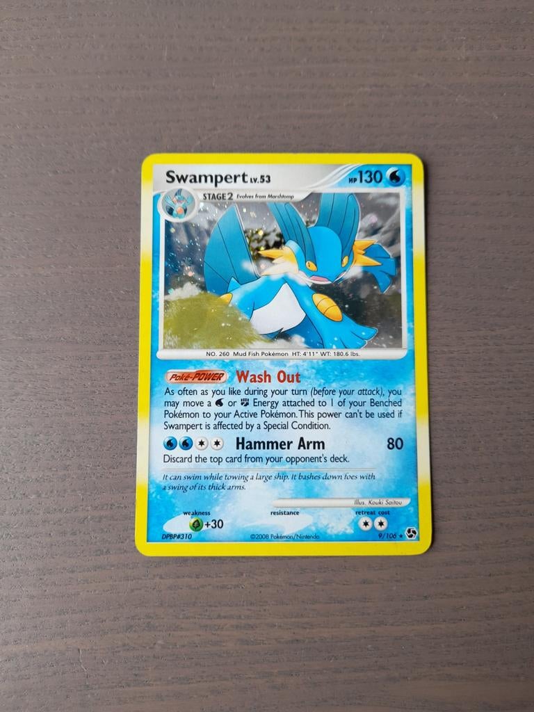 2008 great encounters 9/106 swampert holo, Ophalen of Verzenden, Gebruikt, Losse kaart, Foil