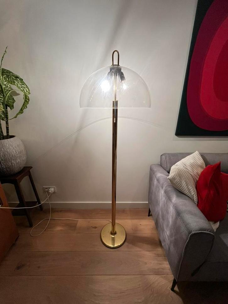 Vintage messing Wila mushroom vloerlamp model A3909, Huis en Inrichting, Lampen | Vloerlampen, Gebruikt, 150 tot 200 cm, Kunststof