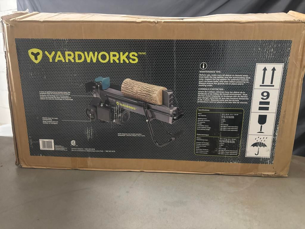 Yardworks 4-ton elektrische kloofmachine, Ophalen of Verzenden, Nieuw, Elektrisch, Liggend