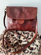 Leren Schoudertas merk Creation Gabrielle  Fabrique Pays Bas, Ophalen of Verzenden, Zo goed als nieuw, Bruin, Schoudertasje