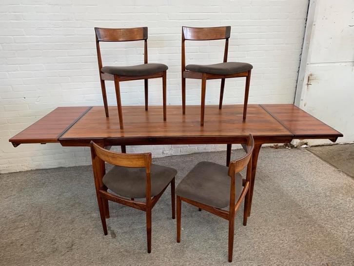 Eethoek Derns IB Kofod Larsen for Faarup Møbelfabrik 1960S, Huis en Inrichting, Complete eetkamers, Gebruikt, 4 tot 6 stoelen