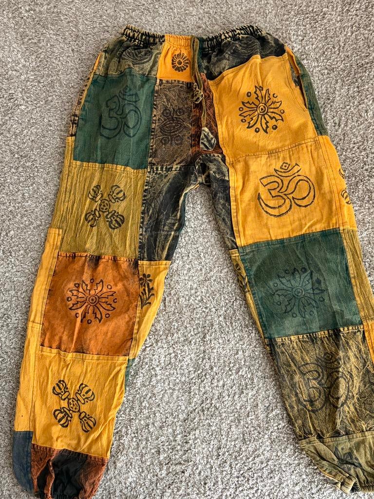 Men’s Patchwork Harem Trousers | Goa Boho Cotton Pants, Ophalen of Verzenden, Zo goed als nieuw, Maat 46 (S) of kleiner, Groen