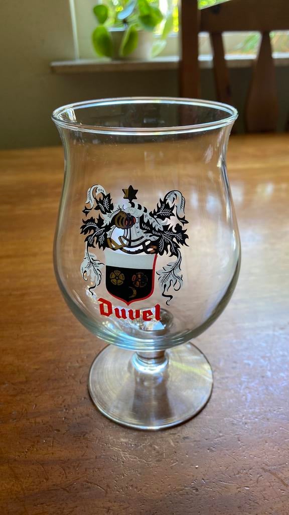 Duvel glas wapenschild, Verzamelen, Biermerken, Ophalen of Verzenden, Zo goed als nieuw, Glas of Glazen, Duvel