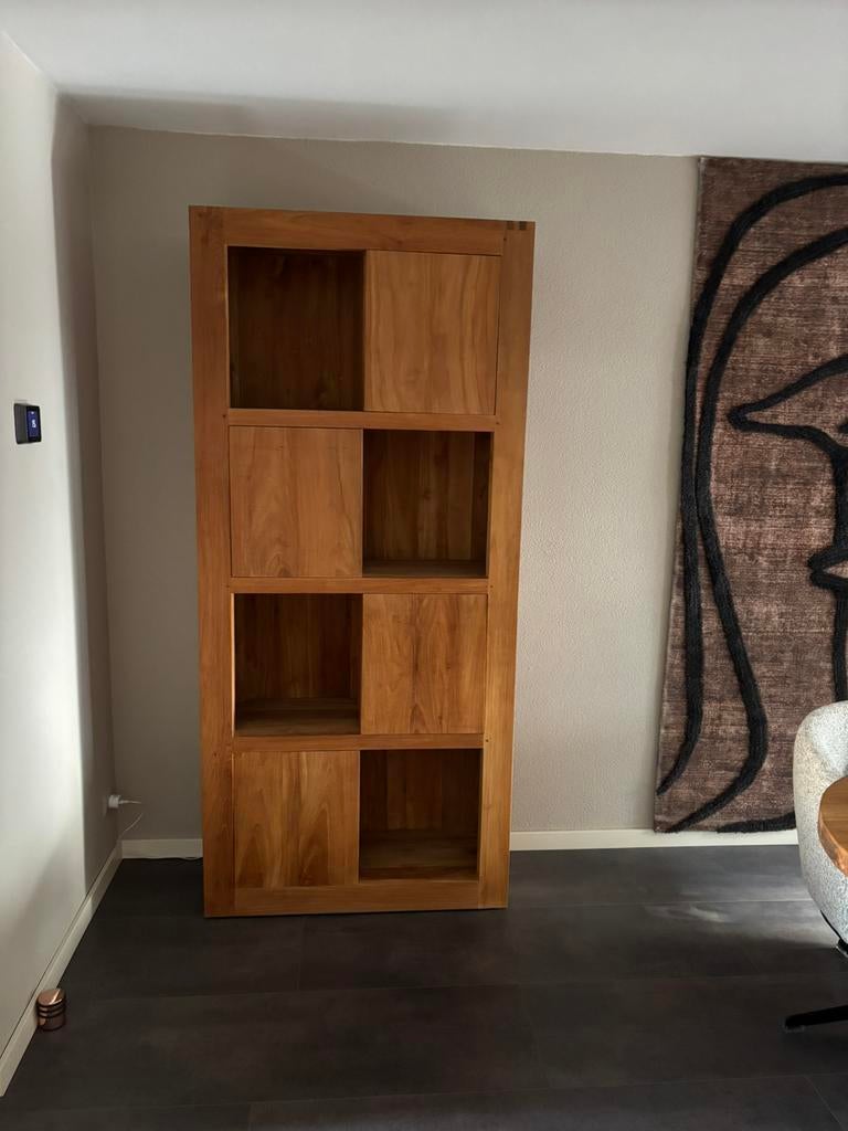 Teak vakkenkast, Ophalen, Zo goed als nieuw, 25 tot 50 cm