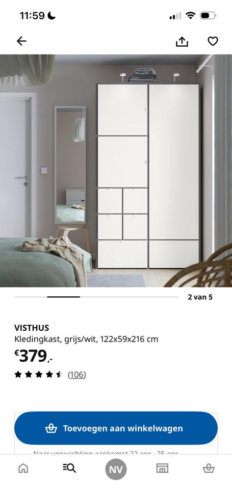 GRATIS!! - IKEA kledingkast Visthus, Huis en Inrichting, Kasten | Kledingkasten, Ophalen, 50 tot 100 cm, Zo goed als nieuw, 150 tot 200 cm