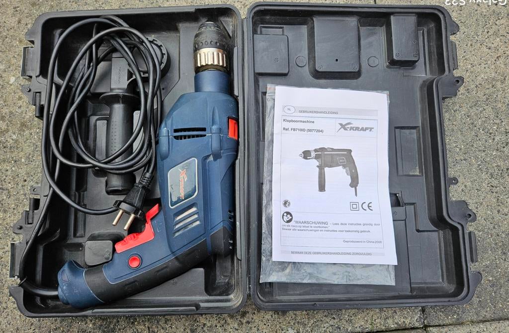 X-Kraft Klopboormachine FB710ID met koffer, Gebruikt, Minder dan 400 watt, Klopboormechanisme, Ophalen
