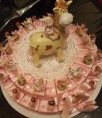 geboorte bedankjes , taart van 60 stukken, Ophalen of Verzenden, Nieuw