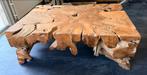 Unieke handgemaakte salontafel van massief hout, Huis en Inrichting, Ophalen, 100 tot 150 cm, 50 tot 100 cm, Zo goed als nieuw