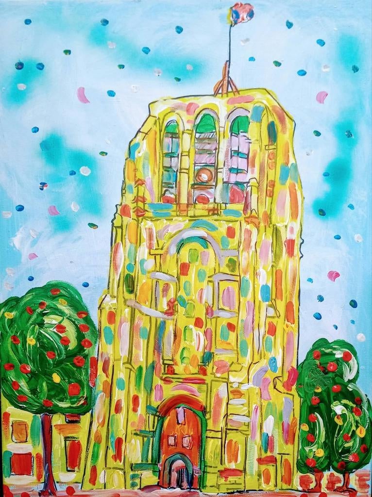 Schilderij Oldehove Leeuwarden, modern., Ophalen of Verzenden