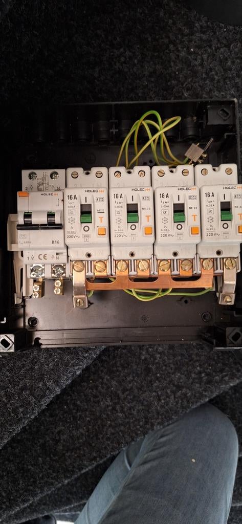 Holec groepenkast met aardlekschakelaar en 4 automaten, Ophalen of Verzenden, Gebruikt, Overige typen