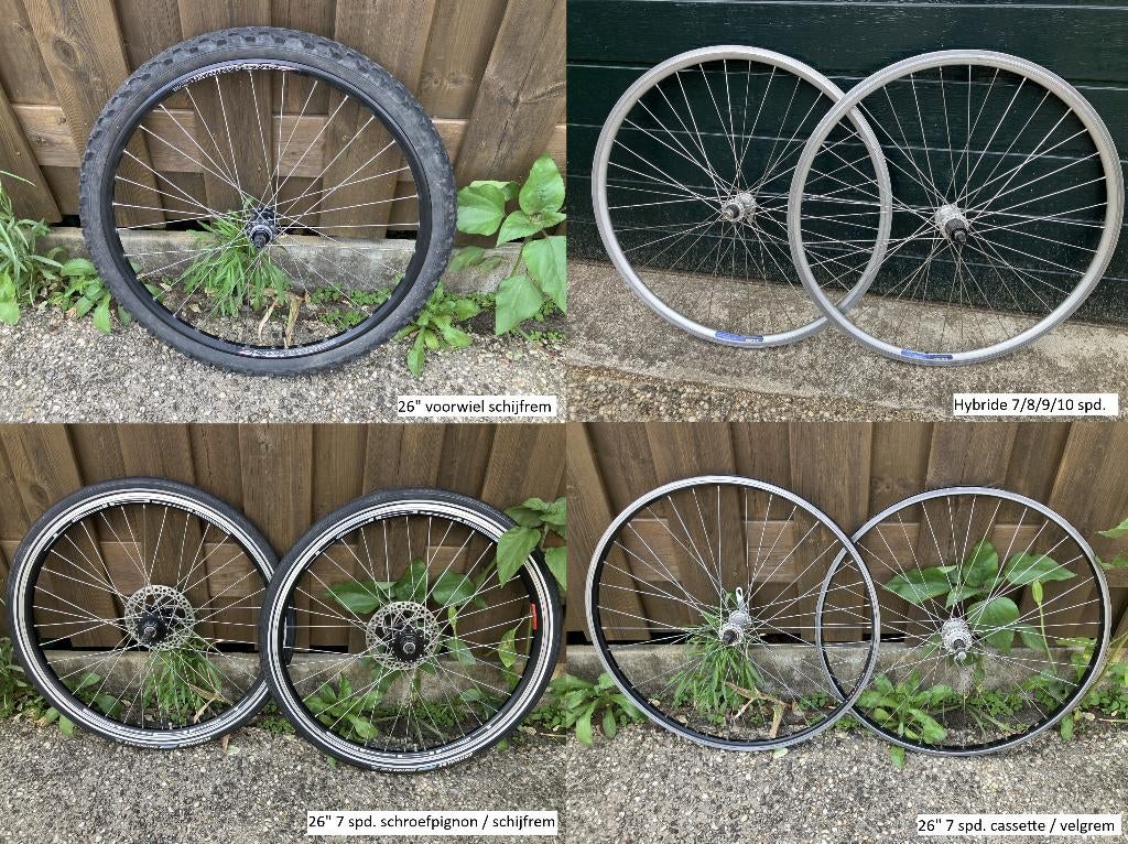 Sets fietswielen 26" + 28", Fietsen en Brommers, Fietsonderdelen, Gebruikt, Wiel, Aluminium, Gravelbike, Mountainbike, Stadsfiets