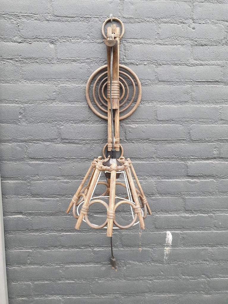 vintage rotan lampje, Ophalen, Huis en Inrichting