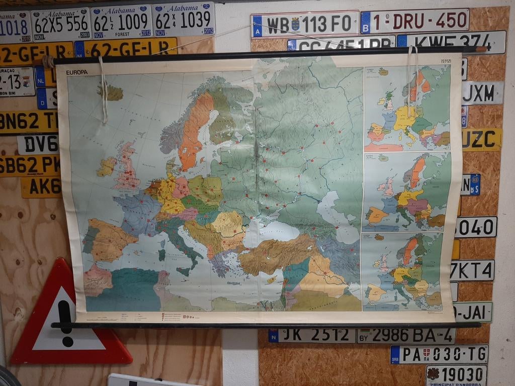 Wandkaart Europa Schoolkaart Landkaart Aardrijkskunde 1978, Antiek en Kunst, Antiek | Schoolplaten, Ophalen, Aardrijkskunde