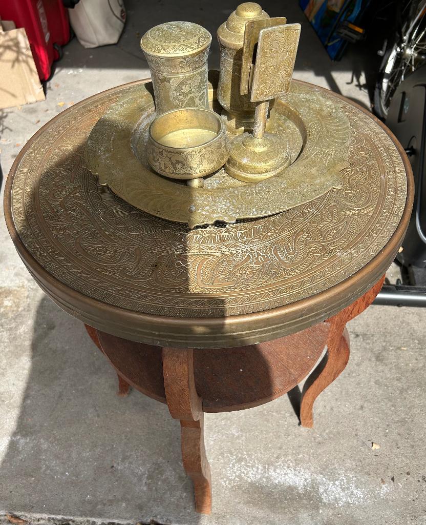 Antieke art deco Indische rooktafel, Ophalen