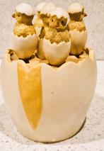 Vintage Eierleepels met kuikens en bijpassende zout strooier, Ophalen of Verzenden, Zo goed als nieuw