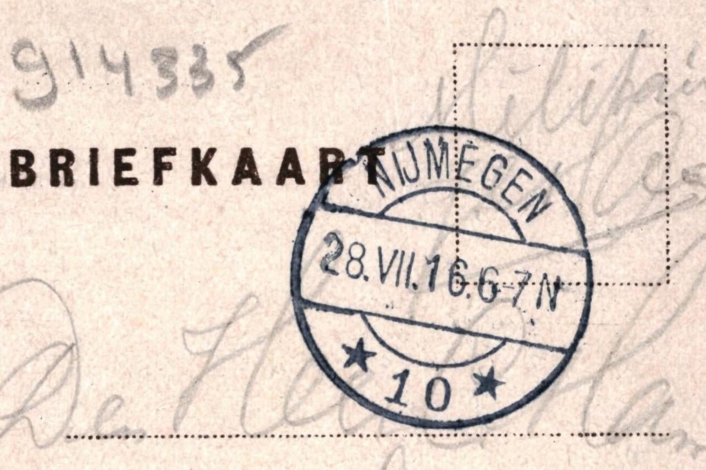 914335 Nijmegen Grot Kronenburgerpark 1916 Militair gelopen, Verzamelen, Ansichtkaarten | Nederland, Ophalen of Verzenden, Voor 1920