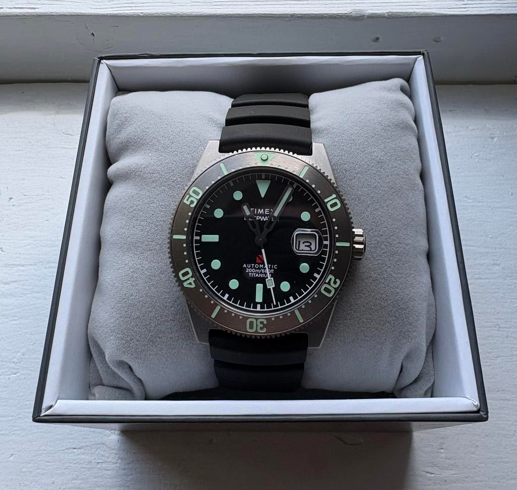 Timex deep water reef 200 titanium automatisch uurwerk, Sieraden, Tassen en Uiterlijk, Horloges | Heren, Ophalen, Nieuw, Polshorloge