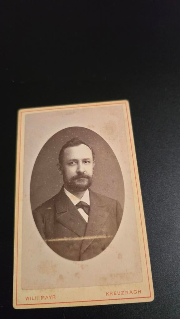 Antieke foto van een man met baard, Wilh. Mayr Kreuznach, Ophalen of Verzenden
